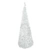 Northlight Tinsel Pop-Up Artificial Christmas Tree Blue Lights, 6', White view 1