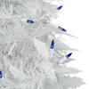Northlight Tinsel Pop-Up Artificial Christmas Tree Blue Lights, 6', White view 2