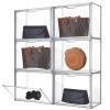 Bucherry 6 Pack Large Clear Acrylic Display Case with Magnetic Door, 14" x 9" x 10" Stackable Purse Storage Boxes Display Case for Handbag Cosmetic Wallet Heels Collectibles Figures Boots Storage view 1