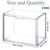 Bucherry 6 Pack Large Clear Acrylic Display Case with Magnetic Door, 14" x 9" x 10" Stackable Purse Storage Boxes Display Case for Handbag Cosmetic Wallet Heels Collectibles Figures Boots Storage view 2