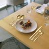 20 Piece Gold Silverware Set for 4 Durable Stainless Steel Flatware Sets With Check Pattern Home Kitchen Wedding Restaurant Cutlery Utensils Forks and Spoons Knifes Delicate Tableware Set view 4