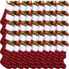 Zhanmai 50 Pcs Christmas Stockings 18" Buffalo Plaid Stocking Set Buffalo Checkered Stockings with Plush Cuff Classic Stocking Decorations for Christmas Xmas Holiday Decor (Red Black) view 1