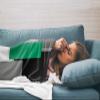 Abstract Geometric Emerald Green Black Grey Art Blankets, Flannel Fleece Lightweight Comfort Bed Throws Modern Bedcover All Season Use for Bedroom/Living Room/Office/Travel/Camping 50"x60" view 4