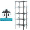 5 Wire Shelving Unit Adjustable Storage Shelf Metal Storage Rack with Leveling Feet for Closet Laundry Pantry Kitchen Garage 750 LBS Capacity 16.7" L11.8" W47.6" H, Black view 3