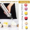 Dessert Decorating Syringe Set Frosting Piping Kit Stainless Steels Cake Decorating Tool 6 Russian Piping Icing Nozzles Cream Scraper Cupcake Frosting Filling Injector Cake Icing Tools view 2