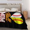 Funny Ball Mom Softball Baseball Lightweight Throw Blanket Warm Soft Blankets and Throws for Sofa Bed Chair 50"x60" view 4