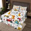 Feelyou Construction Bedspread Kids Cartoon Dinosaur Quilted Coverlet for Boys Equipment Trucks Coverlet Set Construction Vehicles Kawaii Jungle Dino Quilted Room Decor Queen Size view 1