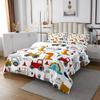 Feelyou Construction Bedspread Kids Cartoon Dinosaur Quilted Coverlet for Boys Equipment Trucks Coverlet Set Construction Vehicles Kawaii Jungle Dino Quilted Room Decor Queen Size view 3