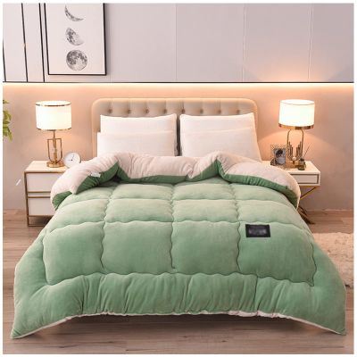 ZTGL Winter Warm Quilt, Thicken Warm Lamb Cashmere Blanket Double-Sided Comforter, Heavy Blankets for Winter Double Bed, Bedding Fleece Blanket for Home Bedroom,E,200x230cm(4.5kg)