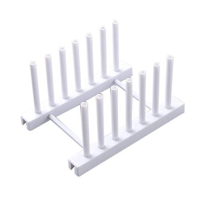 LIZEALUCKY Plastic Dish Plate Holder Bowl Cup Book Pot Lid Cutting Board Drying Rack Stand Drainer Storage Holder Organizer Kitchen Cabinet(White)