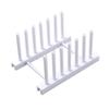 LIZEALUCKY Plastic Dish Plate Holder Bowl Cup Book Pot Lid Cutting Board Drying Rack Stand Drainer Storage Holder Organizer Kitchen Cabinet(White) view 1