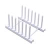 LIZEALUCKY Plastic Dish Plate Holder Bowl Cup Book Pot Lid Cutting Board Drying Rack Stand Drainer Storage Holder Organizer Kitchen Cabinet(White) view 3
