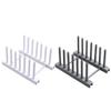 LIZEALUCKY Plastic Dish Plate Holder Bowl Cup Book Pot Lid Cutting Board Drying Rack Stand Drainer Storage Holder Organizer Kitchen Cabinet(White) view 4