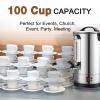 GOLREAN Commercial Coffee Maker 100 Cup Coffee Urn Hot Beverage Dispenser 4 Gallon 16L Large Coffee Urn Dual Layers 304 Stainless Steel 1300W Fast Brew Percolator For Business, Catering, Church view 2