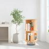 BILPIKOGoo 2 Tier 360 Rotating Stackable Shelves Bookshelf Organizer, Floor Standing Shelves Bookshelf Book Storage for Kids&Adults, Wood Bookshelf Organizer view 2