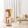 BILPIKOGoo 2 Tier 360 Rotating Stackable Shelves Bookshelf Organizer, Floor Standing Shelves Bookshelf Book Storage for Kids&Adults, Wood Bookshelf Organizer view 4