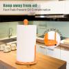 MINLUFUL Cast Iron Paper Towel Holder, Vintage Chic Pumpkin Pattern Weighted Base Roll Paper Towel Holder Stand for Kitchen Bathroom Countertops, Orange view 4