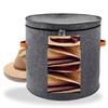 HAIBEIR Hat Box Clothing Storage Box in Felt Material-Soft and Comfortable- Travel Round Collapsible Hat Organizer with Lid to Carry or Store Various Hats Clothing Toys for Women & Men (19X17) view 1