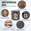 HAIBEIR Hat Box Clothing Storage Box in Felt Material-Soft and Comfortable- Travel Round Collapsible Hat Organizer with Lid to Carry or Store Various Hats Clothing Toys for Women & Men (19X17) view 3