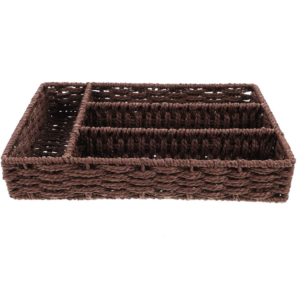 DECHOUS Organizer Storage Boxes Small Wicker Baskets for Kitchen Bathroom Office Decorative Decor