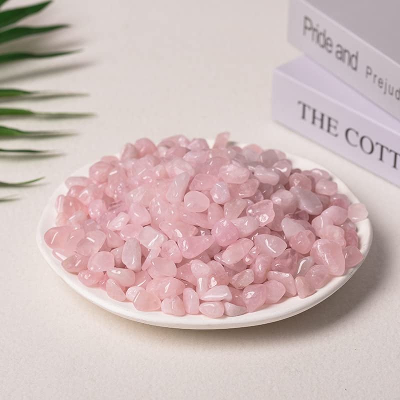 100g Natural Stones Clear Quartz Pink Crystal Amethyst Citrine Fluorite Aventurine Tiger Eye Obsidian Gravel for Decoration Home,Pink Crystal2 9-12mm,100g