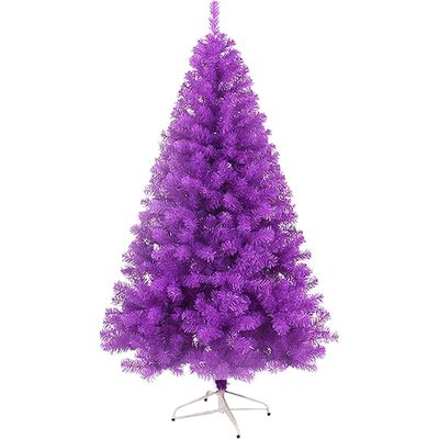 QQXX 5FT Purple Artificial Christmas Tree,Premium Xmas Pine Tree with Metal Stand,Colorful Christmas Tree with Dense Branch Tips for Indoor and Outdoor Use,Holiday Decor