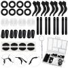 Konohan 50 Pcs Eyeglasses Ear Grips Nose Pads Set Soft Anti Slip Eyeglass Ear Hook Glasses Nose Pad Silicone Eyeglasses Retainers for Spectacle Sunglasses Reading Glasses Eyewears(Black) view 1