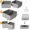 12 Pack Drawer Organizers for Clothing, Foldable Clothes Storage Box Closet Dresser Drawer Organizers Dividers, Bedroom Organization Fabric Bins for Baby Clothes Underwear Sock Bra Ties (Grey) view 2