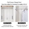 Adjustable Wardrobe Rail Lift Aluminium Pull-Down Closet Rod Heavy Duty Clothes Hanger Organizer Storage System Soft Return Space Saving,Silver,450to600mm view 2