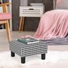 Edeco Small Square Footstool Ottoman Modern Fabric Footrest Stool for Living Room Bedroom, Plaid view 2