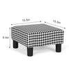 Edeco Small Square Footstool Ottoman Modern Fabric Footrest Stool for Living Room Bedroom, Plaid view 3