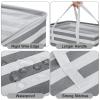 6 Pcs Laundry Hamper 75L Large Collapsible Laundry Baskets Tall Freestanding Waterproof Clothes Hamper Organizer with Easy Carry Handles for Clothes Storage Family Dorm(Gray, White) view 3