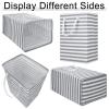 6 Pcs Laundry Hamper 75L Large Collapsible Laundry Baskets Tall Freestanding Waterproof Clothes Hamper Organizer with Easy Carry Handles for Clothes Storage Family Dorm(Gray, White) view 4