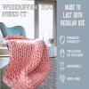 MHUQIA Chunky Knit Blanket Chenille Throw 24x24in, Knitted Throw Blanket for Sofa, Warm Soft Cozy for Sofa Bed Home Decor 100% Hand Made Stylish & Cosy Throw Blanket view 2