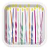 Unique 23554 Square Paper Plates-18 cm-Pink Sprinkles Party-8 Count (Pack of 1), Multicolour view 1