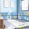 Blue Anti-Collision Leather Wall Sticker, Bedroom Tatami Children's Room 3D Wall Panel Self-Adhesive Wall Mat(1 PCS-3) view 3