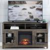 Modern 65" Fireplace TV Stand Farmhouse TV Stand with 23''Electric Fireplace,Storage Cabinet and Adjustable Shelves for Living Room,Bedroom(Grey) view 1
