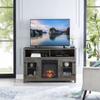 Modern 65" Fireplace TV Stand Farmhouse TV Stand with 23''Electric Fireplace,Storage Cabinet and Adjustable Shelves for Living Room,Bedroom(Grey) view 3