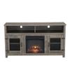 Modern 65" Fireplace TV Stand Farmhouse TV Stand with 23''Electric Fireplace,Storage Cabinet and Adjustable Shelves for Living Room,Bedroom(Grey) view 4