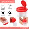 4 Pcs Salt and Pepper Shakers Set Mini Plastic Pepper Shaker with Lid Damp Proof Popcorn Containers Clear Spice Jars Salt Shaker for Travel Camping Picnic Lunch Dining Kitchen (Red, Small) view 3