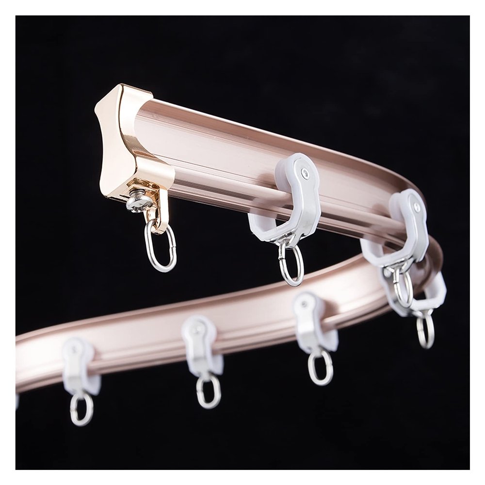 Rose Gold Curtain Track Gliders - 3/6/9/13/16/32/49 ft Long, Bendable Aluminum Alloy Privacy Room Divider Curtain Rod, for Clinics/Camper, Ceiling/Wall Mount ( Color : Wall Mount , Size : 6m/19.6ft )