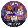 Round Wall Clock Spooky Graveyard Gnomes Pumpkin Bat Wood Clock Battery Operated Clock Happy Halloween Scary Night Wood Clocks Fall Decor Gnomes Ghost Clock for Living Room 10inch view 1