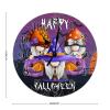 Round Wall Clock Spooky Graveyard Gnomes Pumpkin Bat Wood Clock Battery Operated Clock Happy Halloween Scary Night Wood Clocks Fall Decor Gnomes Ghost Clock for Living Room 10inch view 2