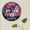 Round Wall Clock Spooky Graveyard Gnomes Pumpkin Bat Wood Clock Battery Operated Clock Happy Halloween Scary Night Wood Clocks Fall Decor Gnomes Ghost Clock for Living Room 10inch view 3