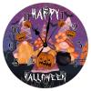 Spooky Graveyard Gnomes Pumpkin Bat Wooden Decorative Clocks Battery Operated Silent Wood Clock Happy Halloween Scary Night Wall Clock 15inch Round Wall Clock for Laundry Room Bedroom view 1