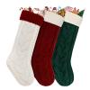 18" Large Size Cable Knit Christmas Stockings,Unique Xmas Stocking Decorations for Family Holiday Season Dcor view 1