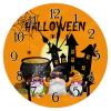 Round Clock for Wall Halloween Haunted House Gnome Clock Battery Operated Clock Halloween Full Moon Wooden Clocks Happy Halloween October 31 Clock for Living Room 15inch Housewarming Gift view 1
