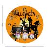 Round Clock for Wall Halloween Haunted House Gnome Clock Battery Operated Clock Halloween Full Moon Wooden Clocks Happy Halloween October 31 Clock for Living Room 15inch Housewarming Gift view 2