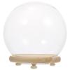 EXCEART Glass Dome Display Case with Wooden Base and Led Light 5.11 Inch Clear Cover Ornament for Preserved Flowers Micro Landscape and Home D Cor Accents view 1