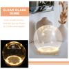 EXCEART Glass Dome Display Case with Wooden Base and Led Light 5.11 Inch Clear Cover Ornament for Preserved Flowers Micro Landscape and Home D Cor Accents view 3